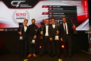 GT4 Pro/Am Drivers' Championship, Nick Jones & Scott Malvern (Team Parker Racing), Kelvin Fletcher & Martin Plowman (UltraTek Racing), Joe Osborne (Tolman Motorsport), 2018 SRO Awards Old Billingsgate London | British GT