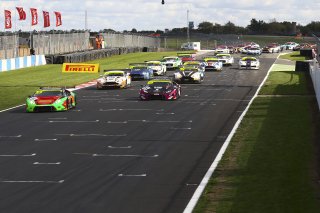 GT3 Race Start Jon Minshaw / Phil Keen Barwell Motorsport Lamborghini Huracan GT3 lead | Jakob Ebrey Photography