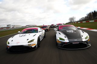 Kelvin Fletcher / Martin Plowman Beechdean AMR Aston Martin V8 Vantage GT4  and Micah Stanley / Ben Hurst Academy Motorsport Aston Martin V8 Vantage GT4  | JEP