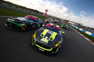 Steve McCulley / Paul Vice / Matthew George Invictus Games Racing Jaguar F-TYPE SVR GT4 and Mark Murfitt / Michael Broadhurst Fox Motorsport Mercedes-AMG GT4  | JEP