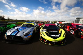 Ian Loggie / Callum Macleod RAM Racing Mercedes-AMG GT3 and Graham Johnson / Michael O'Brien Balfe Motorsport McLaren 570S GT4  | JEP