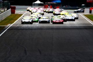 Race Start, Oliver Wilkinson / Bradley Ellis Optimum Motorsport Aston Martin V8 Vantage GT3 leads | JEP