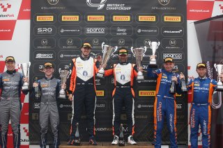 Mark Sansom / Charlie Robertson - Assetto Motorsport Ginetta G56, Matt Topham / Darren Turner - Newbridge Motorsport Aston Martin Vantage AMR GT4, Nick Halstead / Jamie Stanley - Fox Motorsport McLaren 570S GT4
 | SRO Motorsports Group