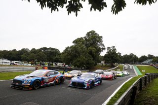 Start of Race 1 - Kelvin Fletcher / Martin Plowman - Paddock Motorsport Bentley Continental GT3 leads
 | JEP
