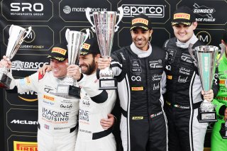 Kelvin Fletcher / Martin Plowman - JRM Racing Bentley Continental GT3 Ahmad Al Harthy / Charlie Eastwood Oman Racing Aston Martin Vantage GT3 Leo Machitski / Dennis Lind - Barwell Motorsport Lamborghini Huracan GT3 Evo
 | jep
