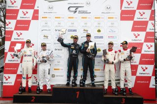 Race2 GT4 Silver Podium (l-r) Jack Brown / Will Burns - Century Motorsport BMW M4 GT4,  Matt Topham / Darren Turner - Newbridge Motorsport Aston Martin Vantage AMR GT4,  Richard Williams / Sennan Fielding - Steller Motorsport Audi R8 LMS GT4 
 | JEP