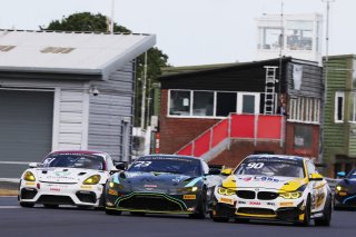 Ross Wylie / Matthew Graham - Valluga Racing Porsche 718 Cayman GT4 RS CS, Josh Miller / Jamie Day - R Racing Aston Martin Vantage AMR GT4, Jack Brown / Will Burns - Century Motorsport BMW M4 GT4
 | British GT/JEP