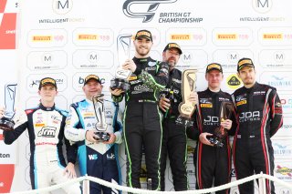 John Ferguson / Ulysse De Pauw - RAM Racing Mercedes-AMG GT3, Richard Neary / Sam Neary - Team Abba Racing Mercedes-AMG GT3, Alex Malykhin / James Dorlin - Redline Racing Lamborghini GT3 Evo, GT3 Silver AM Podium
 | British GT/JEP