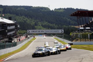 Start of the GT4 race,  Matt Cowley / Marco Signoretti - Academy Motorsport Ford Mustang GT4 leads
 | British GT/JEP