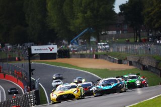 Start of the race, James Cottingham / Lewis Williamson - 2Seas Motorsport Mercedes-AMG GT3  leads
 | SRO Motorsports Group