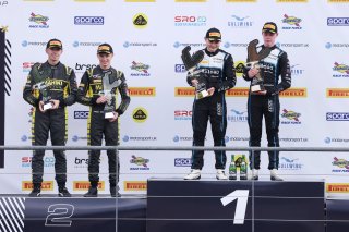 GT4 Silver Podium (l-r) #84 - Jack Mitchell / Josh Miller - Mahiki Racing Ginetta G56 GT4 Evo, #17 - Harry George / Luca Hopkinson - Optimum Motorsport McLaren Artura GT4
 | SRO / JEP