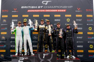 GT4 Pro-Am Podium (l-r) #71 - Ravi Ramyead / Charlie Robertson - Century Motorsport BMW GT4 - #90 - Marc Warren / Jack Brown - Optimum Motorsport McLaren Artura GT4 - #14 - Branden Templeton / Chris Salkeld - Century Motorsport BMW M4 GT4
 | SRO / JEP