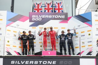 GT3 Pro-Am Podium (l-r) #67 - Simon Orange / Marcus Clutton - Orange Racing by JMH - McLaren 720S GT3 Evo, #91 - Darren Leung / Dan Harper - Paradine Competition - BMW M4 GT3 Evo, #7 - Andrew Howard / Ross Gunn - Beechdean Motorsport Ltd - Aston Martin Va | SRO / JEP