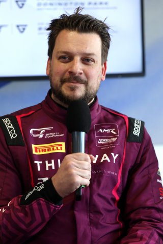 #40 - James Townsend - Townsend Racing powered by Fox Motorsport - Aston Martin Vantage AMR GT4 Evo in the British GT Press Conference
 | SRO / JEP