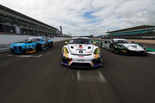 #44 - Jonathon Beeson / Charles Clark - Century Motorsport - BMW M4 GT4 Evo, #8 - Ian Duggan / Tom Bradshaw - Toro Verde GT - Porsche 718 Cayman GT4 RS CS, #13 - Joshua Buchan / Nicolai Kjaergaard - Rodin Motorsport - Ferrari 296 GT3
 | SRO / JEP